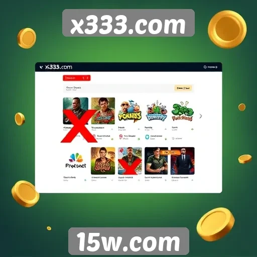 Acessibilidade e interface do site de jogos x333.com